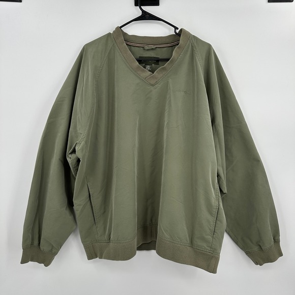 Eddie Bauer Other - Y2K Eddie Bauer Golf Nylon Green V-Neck Windshirt Pullover Men's XL Tall
